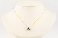 Apple Blossom 9.2mm Tahitian Pearl I'a Necklace on 14K Yellow Gold