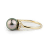 Tahitian Pearl & Diamond Toru Ring