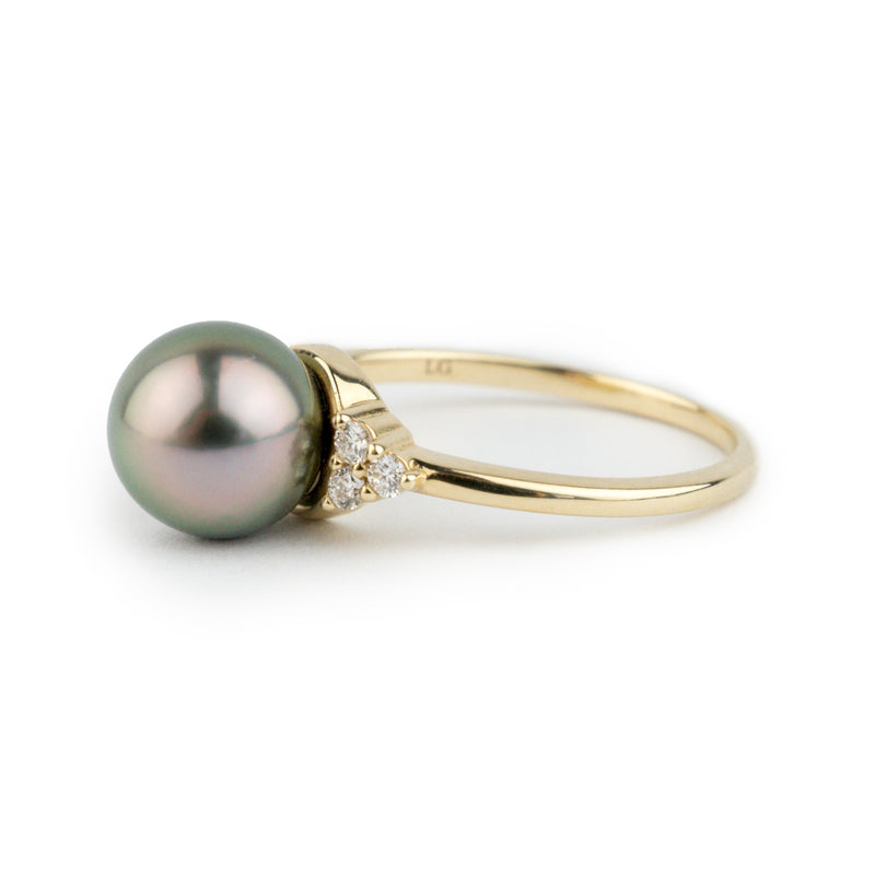 Tahitian Pearl & Diamond Toru Ring