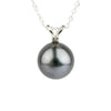 Lavender-Blue 9mm Tahitian Pearl I'a Necklace on Sterling Silver