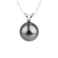 Lavender-Blue 9mm Tahitian Pearl I'a Necklace on Sterling Silver
