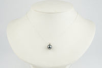 Lavender-Blue 9mm Tahitian Pearl I'a Necklace on Sterling Silver