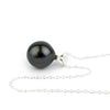 Midnight Purple 9mm Tahitian Pearl I'a Necklace on Sterling Silver