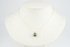 Peacock Green 9.5mm Tahitian Pearl I'a Necklace on 14K Yellow Gold