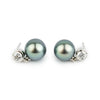 Tahitian Pearl & Diamond Nova Earrings on 14K White Gold