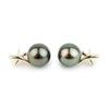 Aubergine Peacock 10.1mm Tahitian Pearl Croix Earrings