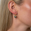 18K Bali Pink Peacock Tahitian Pearl Hook Earrings
