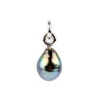 Vivid Rainbow 10.2mm Tahitian Pearl Rava Pendant on 14K White Gold