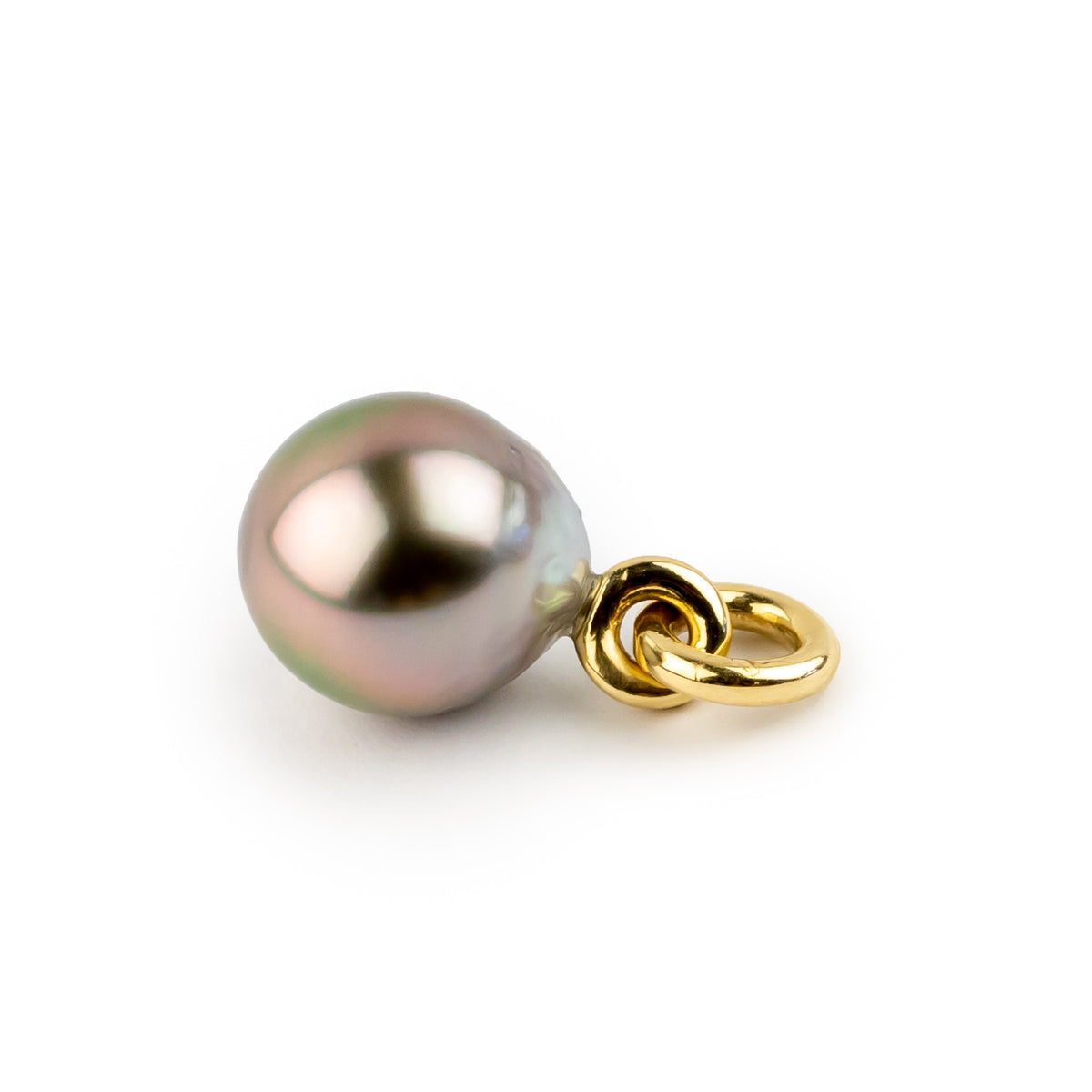 Precious Pink Baroque 12mm Tahitian Pearl Rava Pendant on 14K Yellow Gold