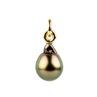 Golden Aubergine Baroque 11.6mm Tahitian Pearl Rava Pendant on 14K Yellow Gold