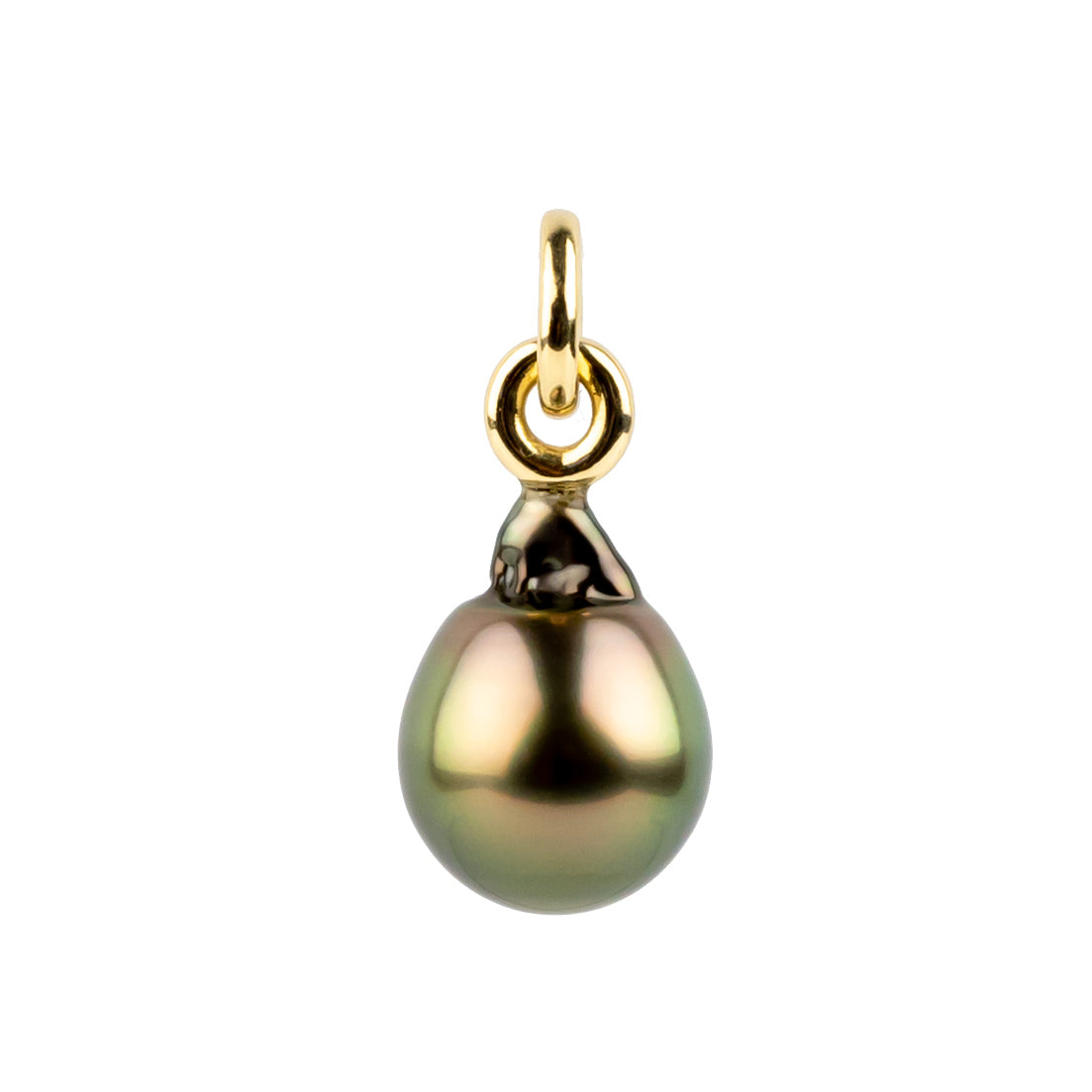 Golden Aubergine Baroque 11.6mm Tahitian Pearl Rava Pendant on 14K Yellow Gold