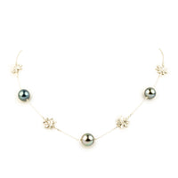 Dreamy Blue Tiaré Tin-Cup Tahitian Pearl Necklace on Sterling Silver