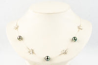 Brilliant Flash Tiaré Tin-Cup Tahitian Pearl Necklace on Sterling Silver
