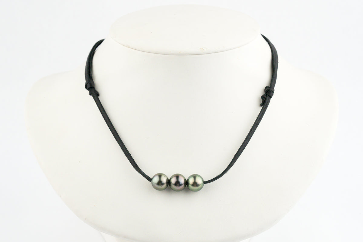 Pink Peacock 10-10.9mm Triple Eimeo Mana Necklace