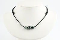 Indigo-Green 10-11.5mm Triple Eimeo Mana Necklace