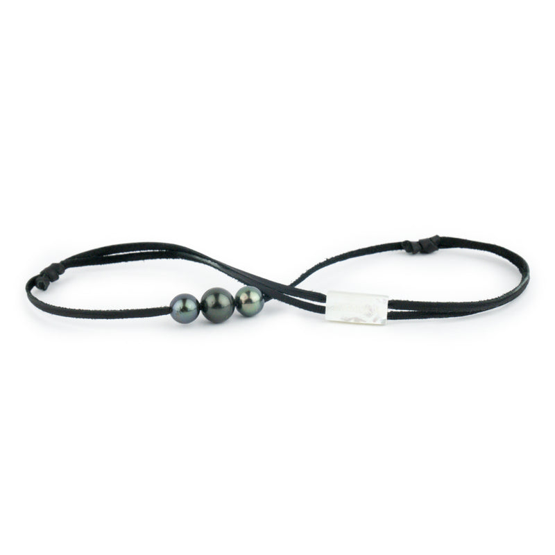 Indigo-Green 10-11.5mm Triple Eimeo Mana Necklace