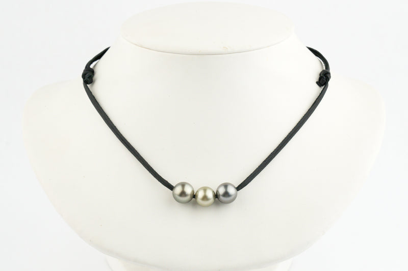 Lavender Green 10-10.8mm Triple Eimeo Mana Necklace
