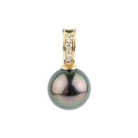 Plum Peacock Tahitian Pearl & Diamond Mai Tai Pendant