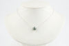 Shimmery Blue 9.5mm Tahitian Pearl Solitaire Necklace on 14K White Gold
