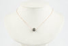 Aubergine Green 9.5mm Tahitian Pearl Solitaire Necklace on 14K Rose Gold