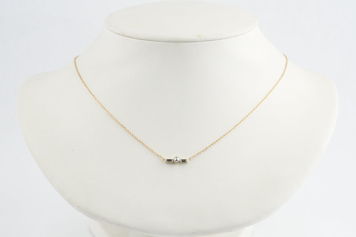 Tahitian Keshi Pearl & Diamond Mahana Necklace