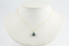 Indigo Peacock Tahitian Pearl & Diamond Toru Necklace on 14K Yellow Gold