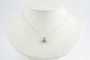 Lavender Blue Tahitian Pearl & Diamond Hoa Necklace on 14K Yellow Gold