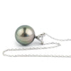 Pink Peacock Tahitian Pearl & Diamond Hoa Necklace on 14K White Gold
