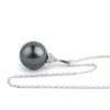 Eclipse Black Tahitian Pearl & Diamond Toru Necklace on 14K White Gold