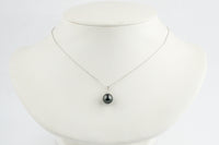 Eclipse Black Tahitian Pearl & Diamond Toru Necklace on 14K White Gold