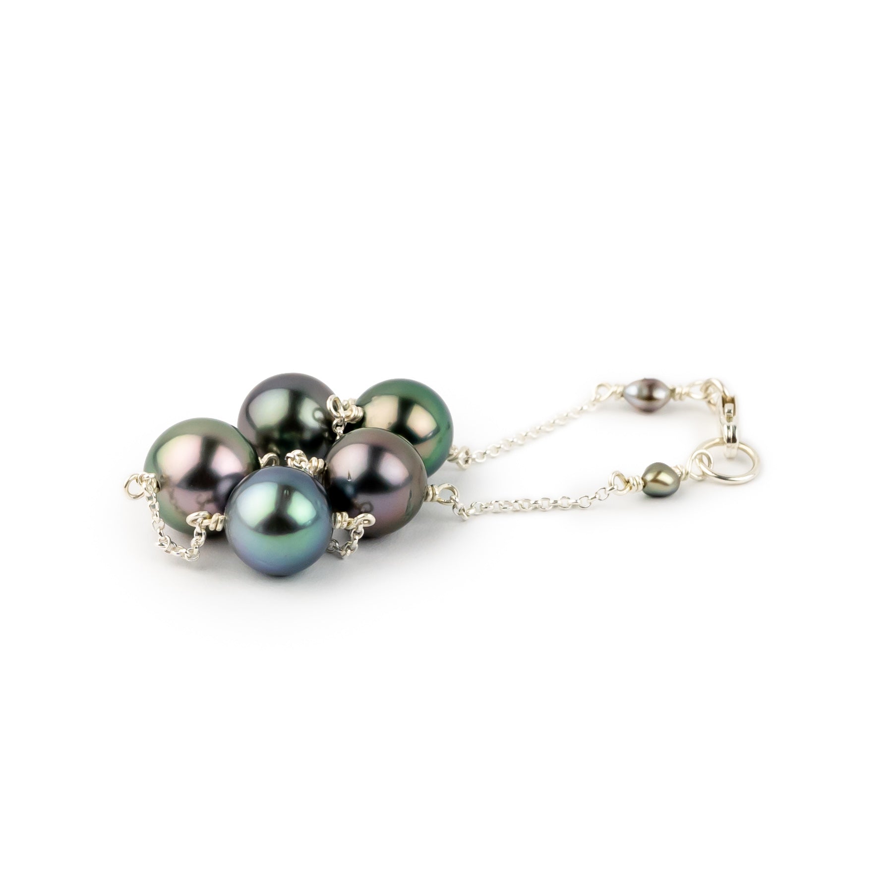 Tropical Dream Tahitian Pearl Tin Cup Bracelet on Sterling Silver