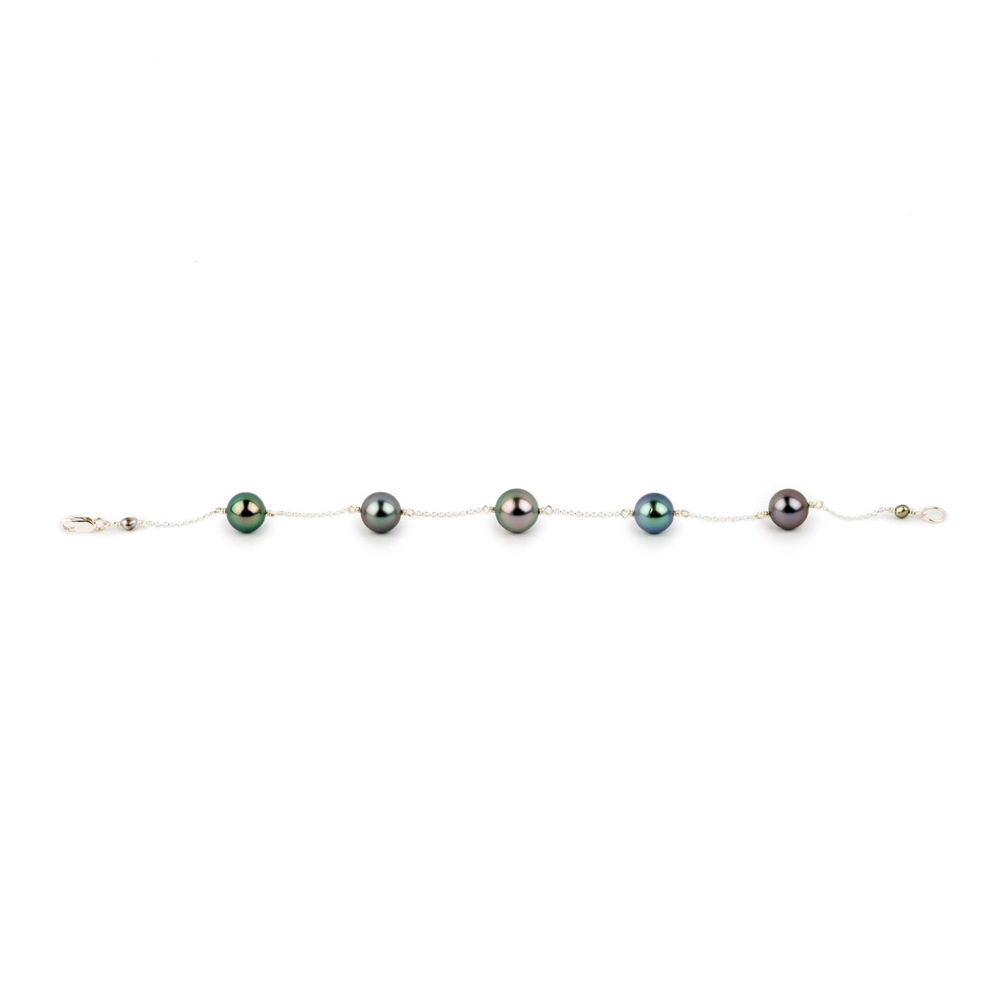 Tropical Dream Tahitian Pearl Tin Cup Bracelet on Sterling Silver