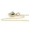 Tahitian Keshi Pearl 14K Yellow Gold Seashell Necklace
