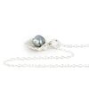 Tahitian Keshi Pearl Sterling Silver Seashell Necklace