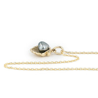Tahitian Keshi Pearl 14K Yellow Gold Seashell Necklace
