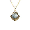 Tahitian Keshi Pearl 14K Yellow Gold Seashell Necklace