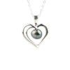 Silver Heart Keshi Pearl Necklace