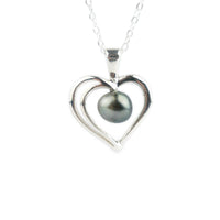 Silver Heart Keshi Pearl Necklace