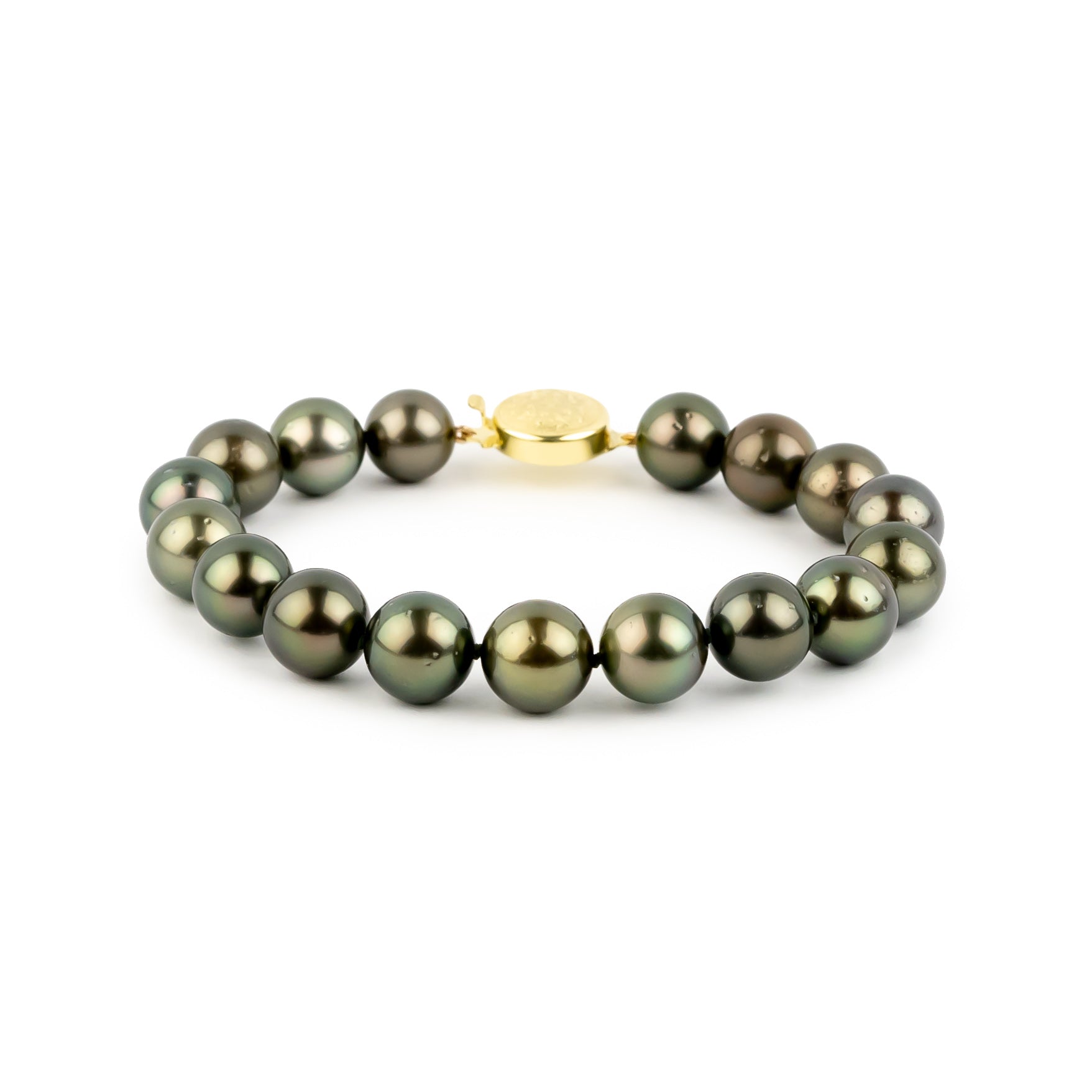 Golden Greens 9.6-11.2mm Tahitian Pearl Bracelet