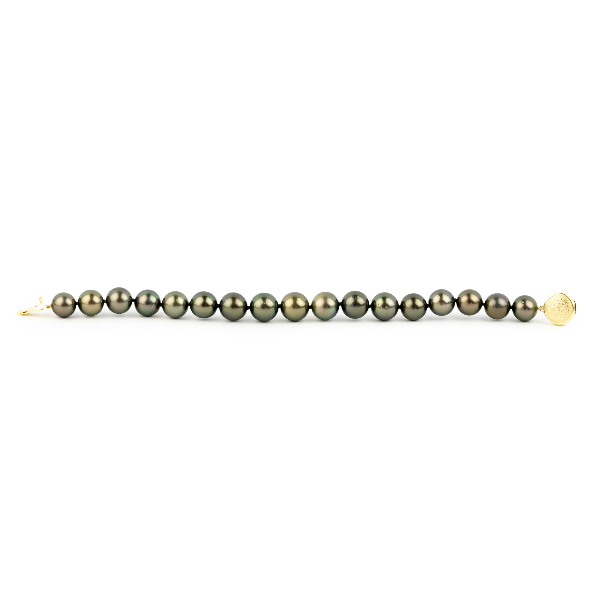 Golden Greens 9.6-11.2mm Tahitian Pearl Bracelet