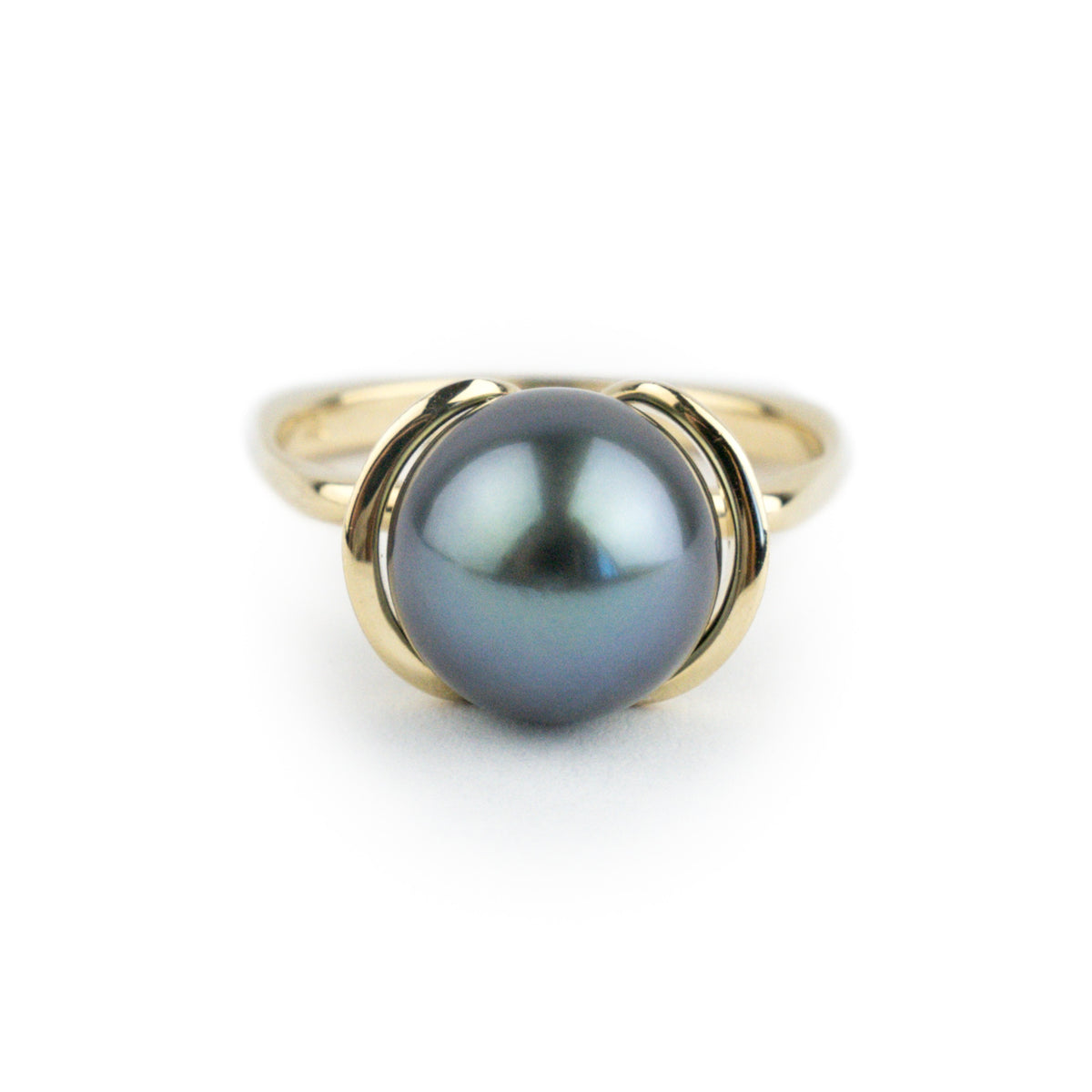 Ocean Blue Tahitian Pearl Petal Ring
