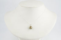 Tahitian Pearl & Diamond Coppery Green Étoile Necklace on Sterling Silver