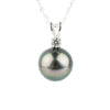 Tahitian Pearl & Diamond Pink Peacock Étoile Necklace on Sterling Silver