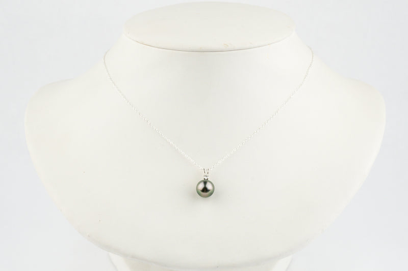 Tahitian Pearl & Diamond Pink Peacock Étoile Necklace on Sterling Silver