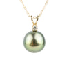 Tahitian Pearl & Diamond Golden Green Étoile Necklace on 10K Gold