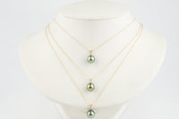 Tahitian Pearl & Diamond Golden Green Étoile Necklace on 10K Gold