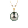 Tahitian Pearl & Opal  Pink-Green Étoile Necklace on 10K Gold
