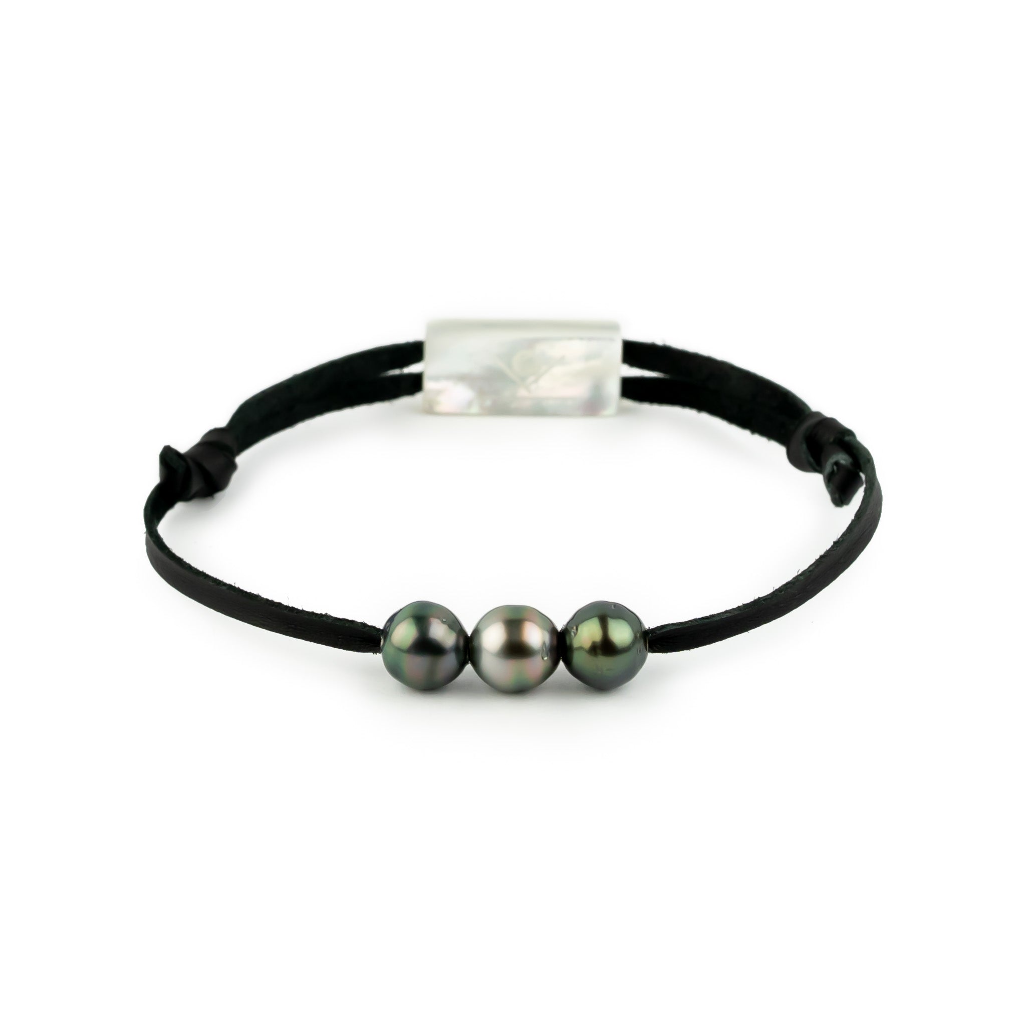 Triple Dusty Rose Green 8-8.6mm Mana Bracelet