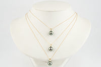 Tahitian Pearl & Opal  Pink-Green Étoile Necklace on 10K Gold