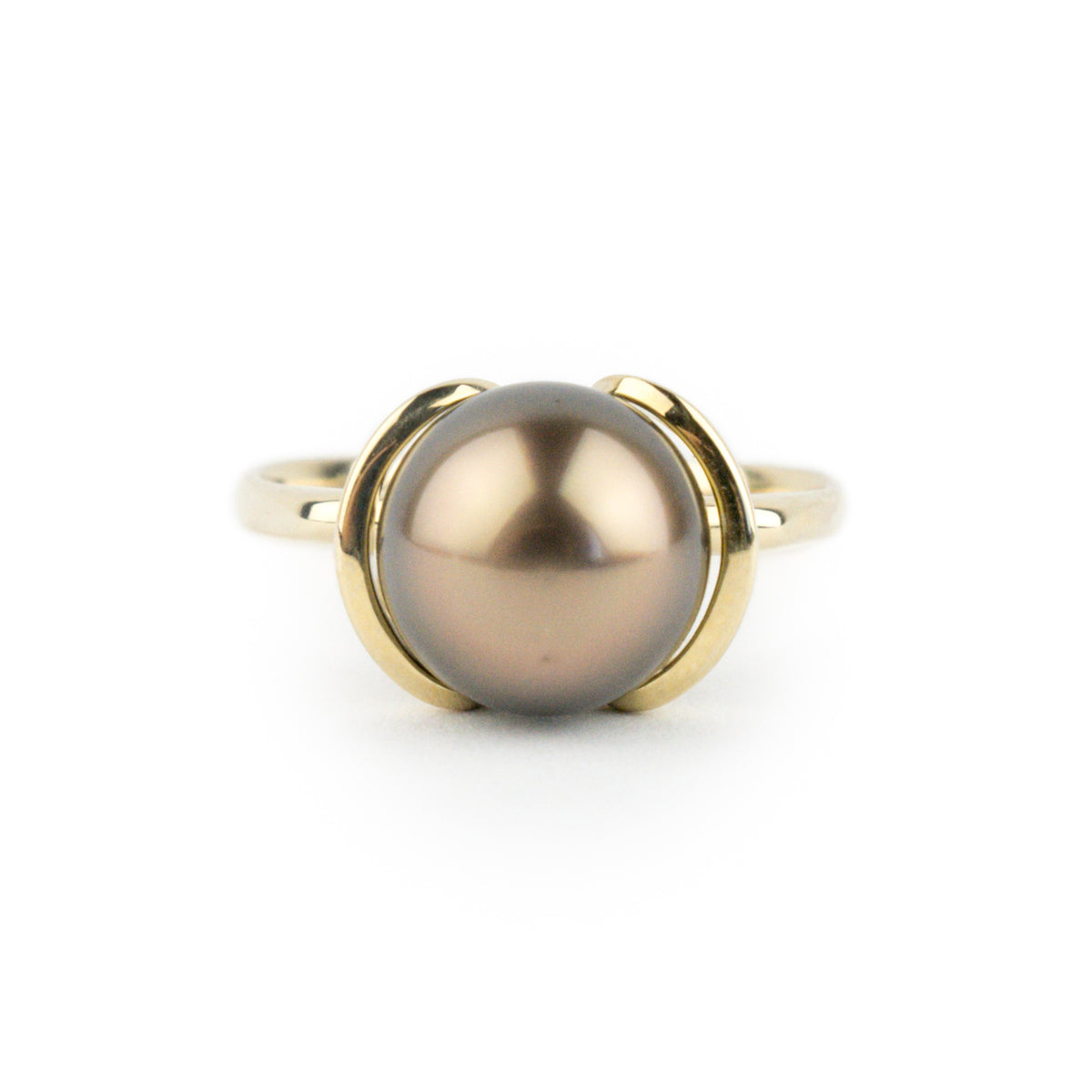 Bronze Chocolate Tahitian Pearl Petal Ring